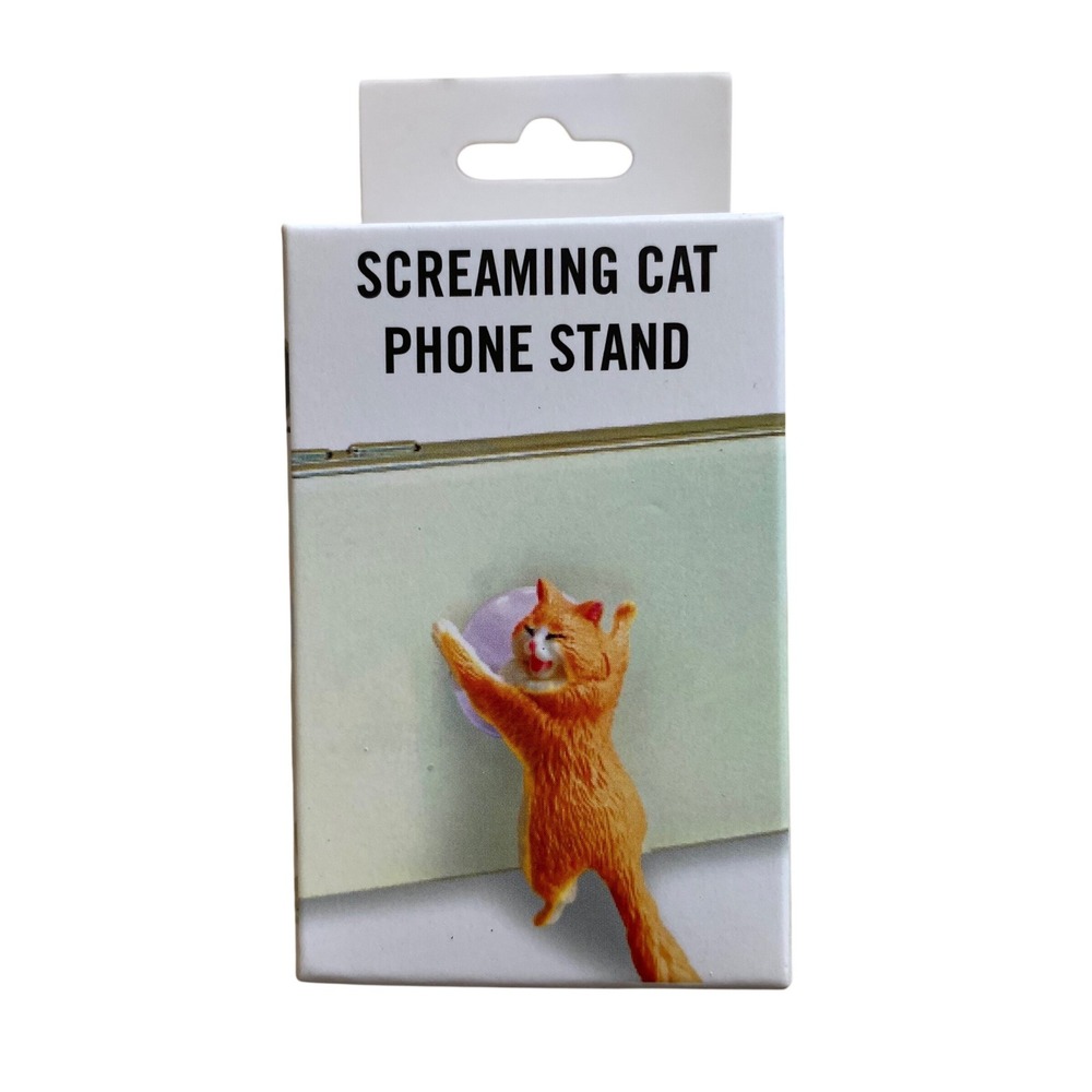 Urban Outfitters Screaming Cat Phone Stand Suction Cup Orange‎ Kitty Holder